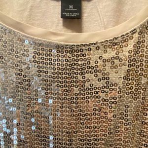 WHBM | gold sequin tank top | M